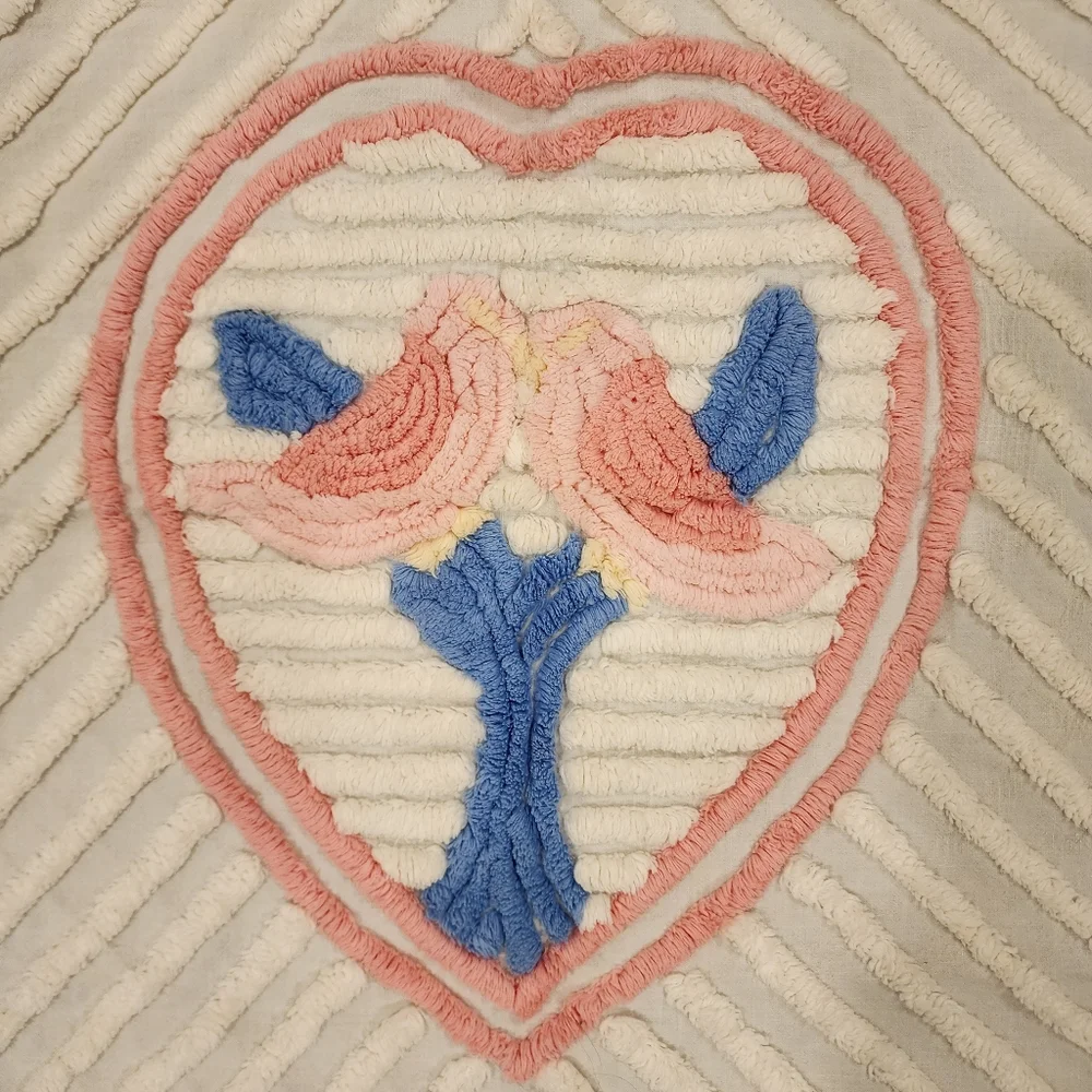 Vintage chenille lovebird